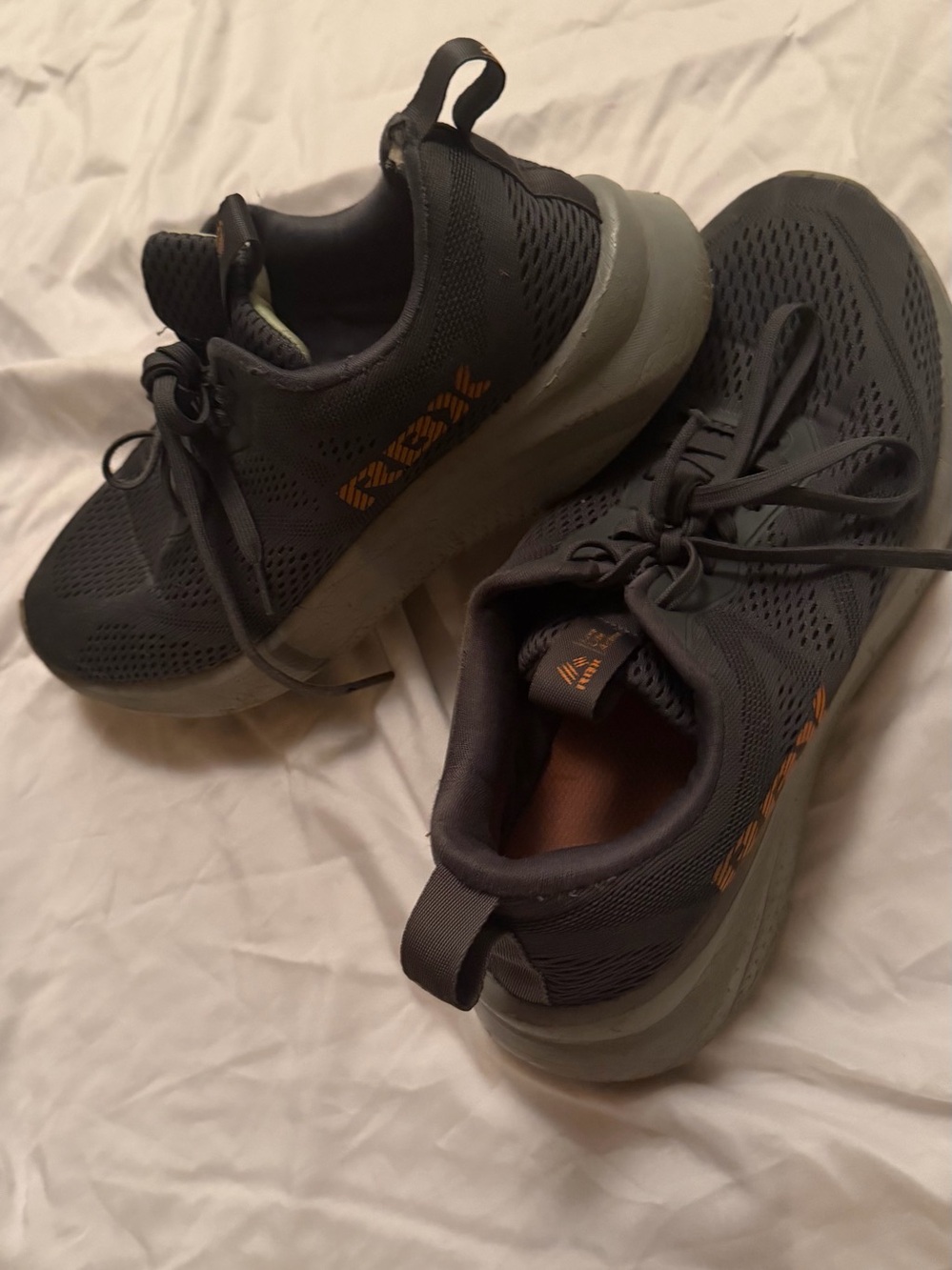 RBX Men’s Black Athletic Sneakers with Orange Insole and Lime Tongue